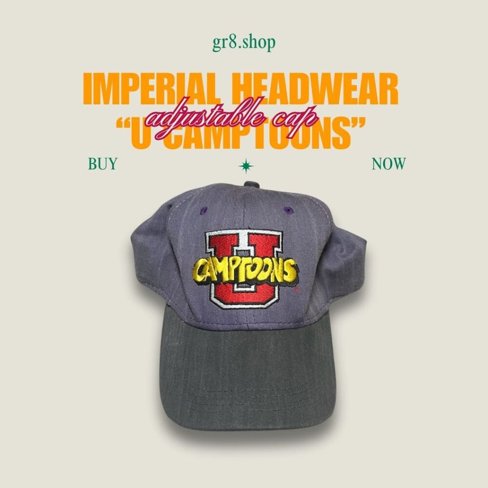 Imperial Headwear "U Champions" Adjustable Cap Made In USA One Size Denim Gray &